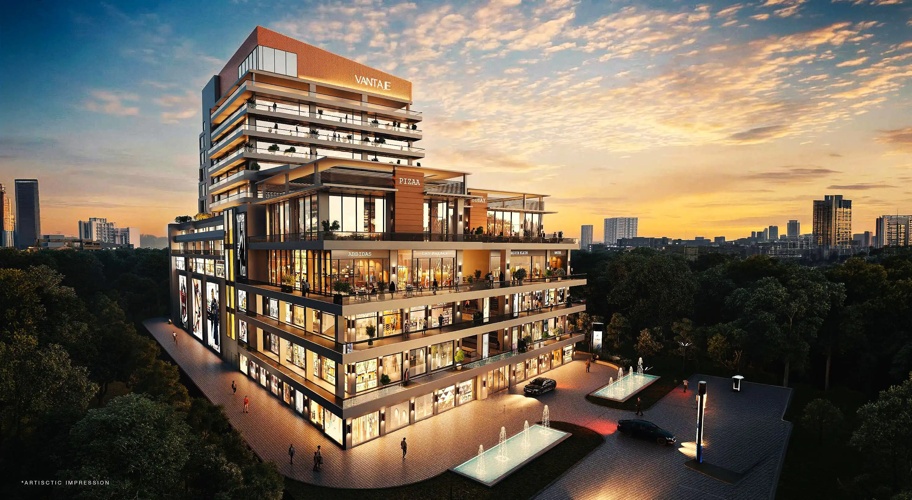 Aerial view of the Aura Vantaje development